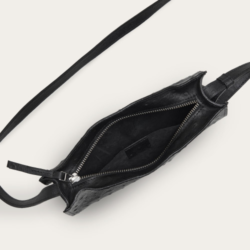 Minnie Bag S, black ostrich pattern | Balagan Studio
