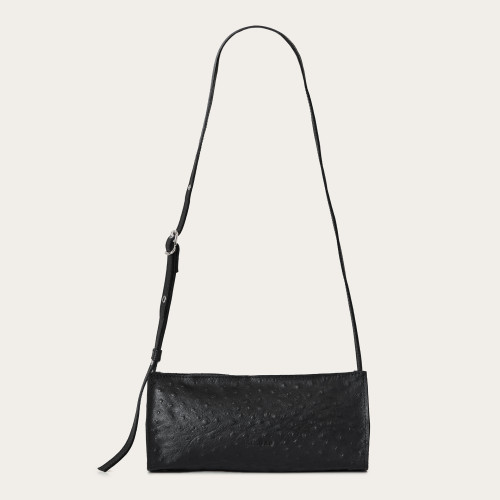 Minnie Bag S, black ostrich pattern | Balagan Studio