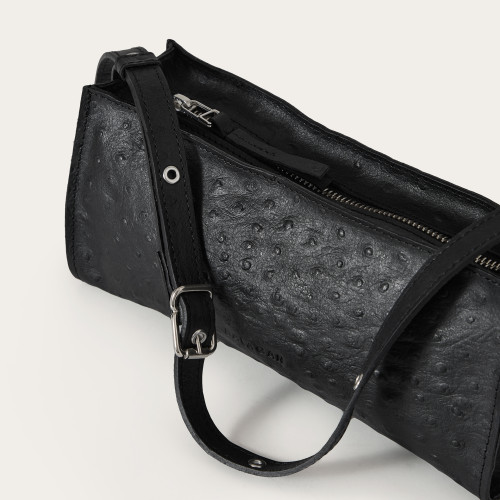 Minnie Bag S, black ostrich pattern | Balagan Studio