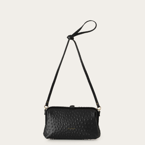 Rofe Bag M, black ostrich pattern| Balagan Studio