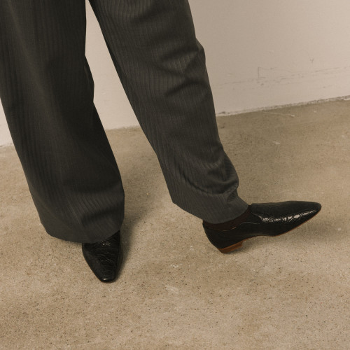 Andree Flats, black alligator pattern | Balagan Studio
