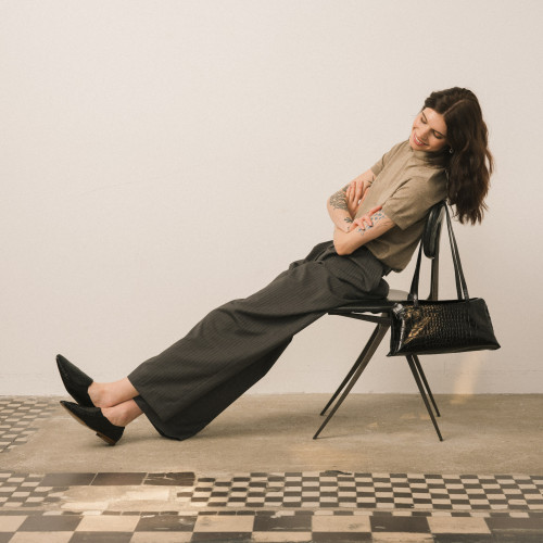 Andree Flats, black alligator pattern | Balagan Studio