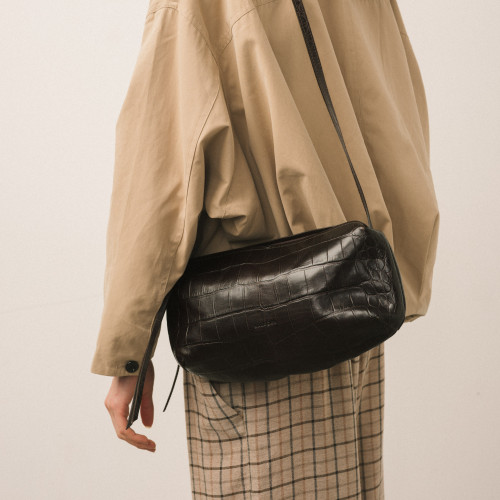 Marianne Bag M, brown croco | Balagan Studio