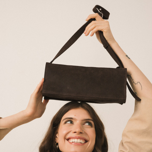Monique Bag M, brown corduroy velvet | Balagan Studio