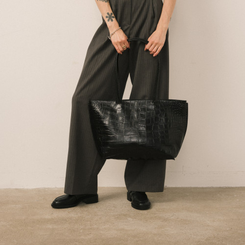 Esek Bag XL, black croco | Balagan Studio