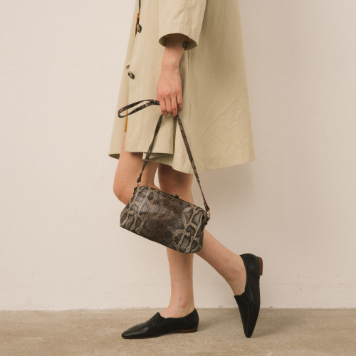 Rofe Bag M, brown python pattern | Balagan Studio