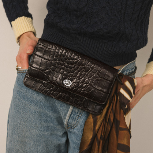 Tasca bag, brown croco | Balagan Studio