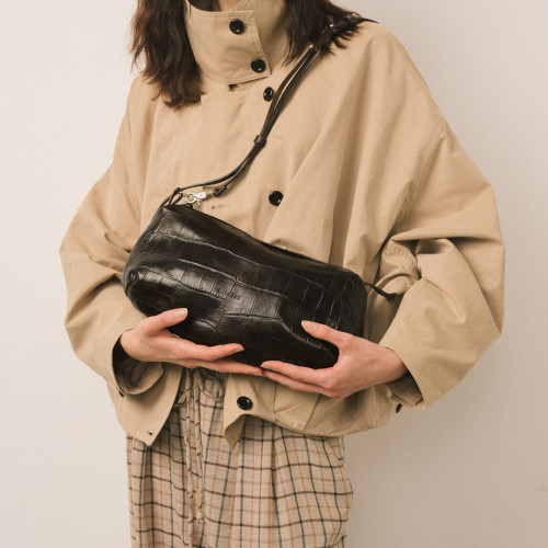Marianne Bag M, brown croco | Balagan Studio