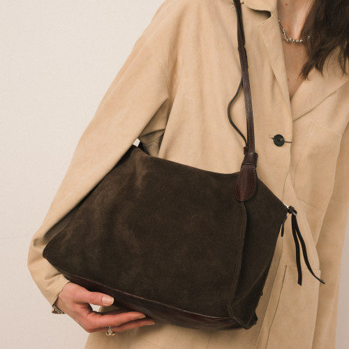 Tamara Bag L, brown velvet | Balagan Studio