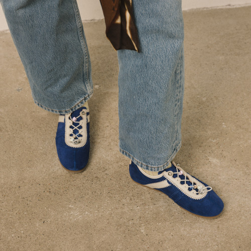 Gent sneakersy, chabrowy welur | Balagan Studio