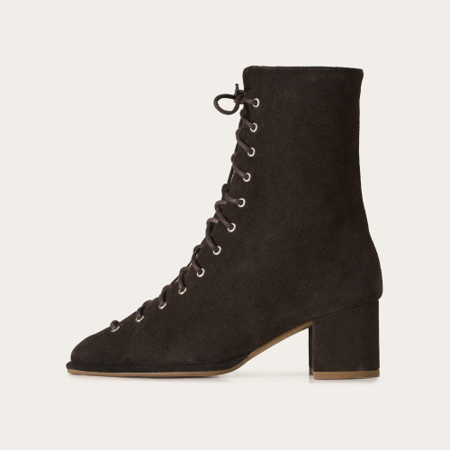 Emma Boots, dark chocolate velvet| Balagan Studio