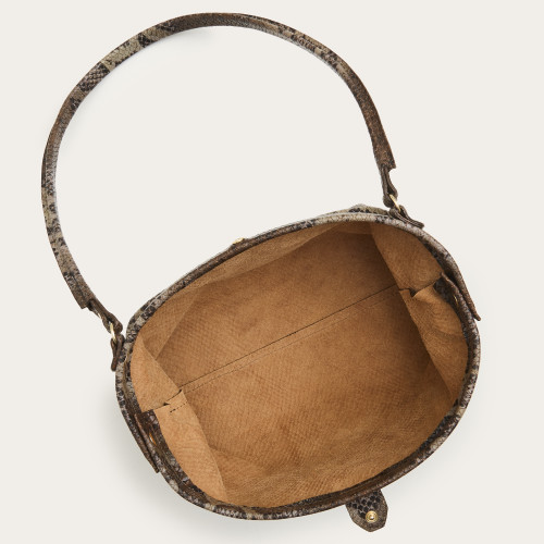 Hug Bag M, brown python pattern | Balagan Studio