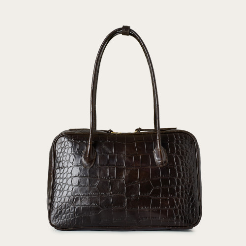 Cindy Bag M, brown croco | Balagan Studio