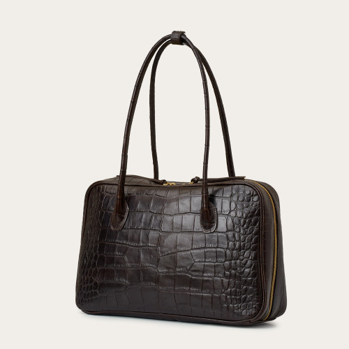 Cindy Bag M, brown croco | Balagan Studio