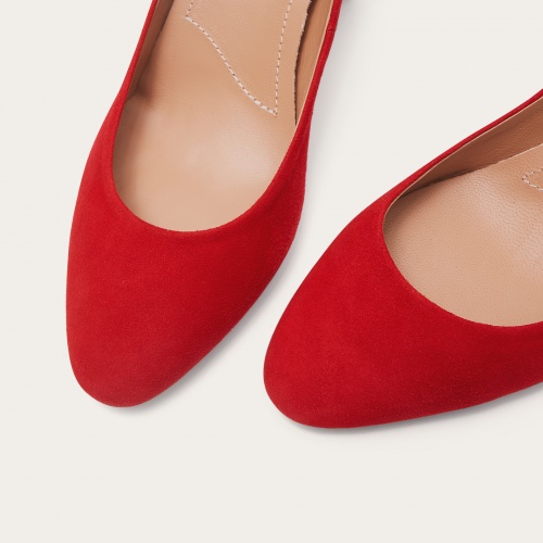 Migdal High Heels, red suede | Balagan Studio