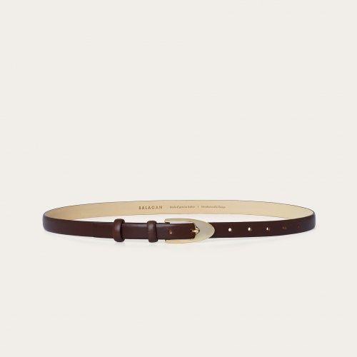 Thin belt with a buckle, deep brown | Balagan Studio