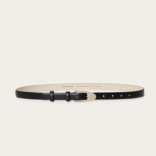Thin belt with a buckle, black | Balagan Studio