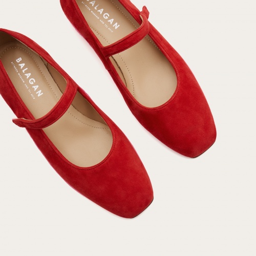 Pass Ballerina, red suede OUTLET | Balagan Studio